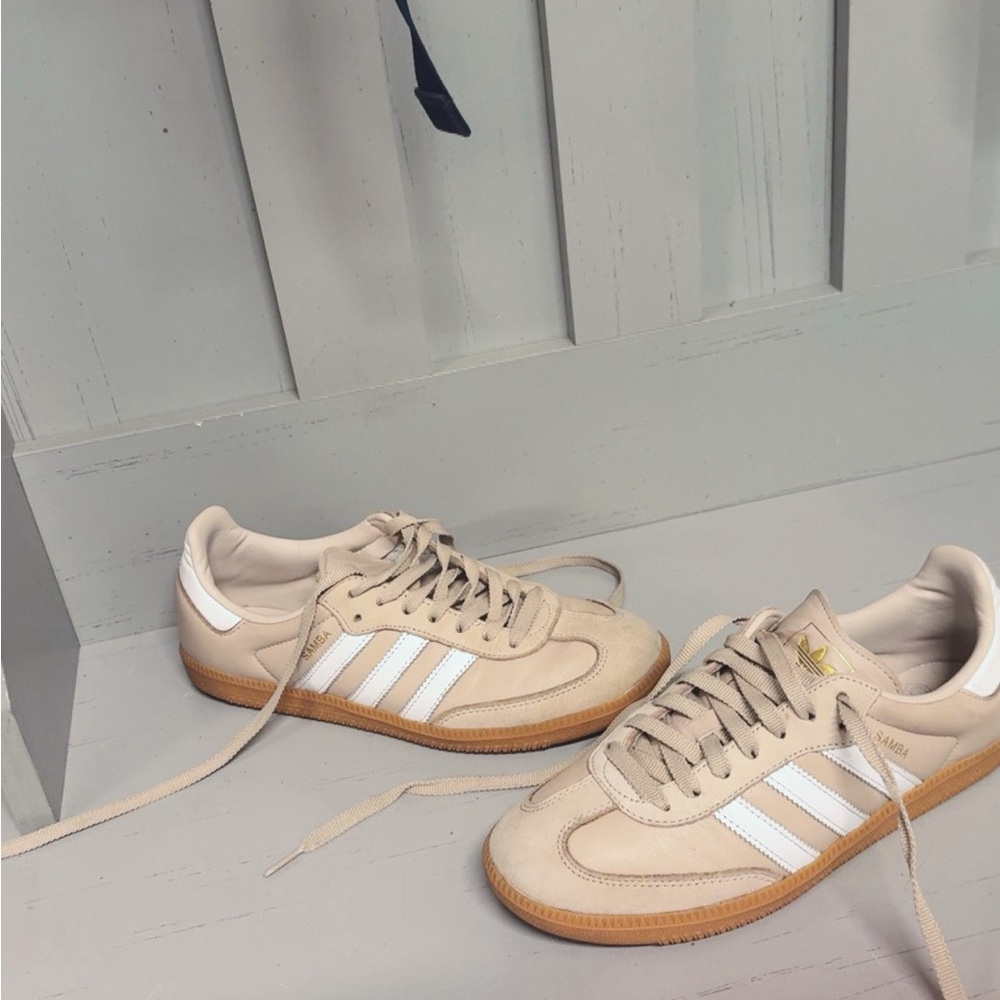 Adidas Cream and White Casual Sneakers